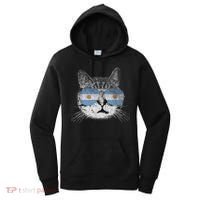 Cat Argentina Flag Country Retro Funny Gift Women's Hoodie thumb 0