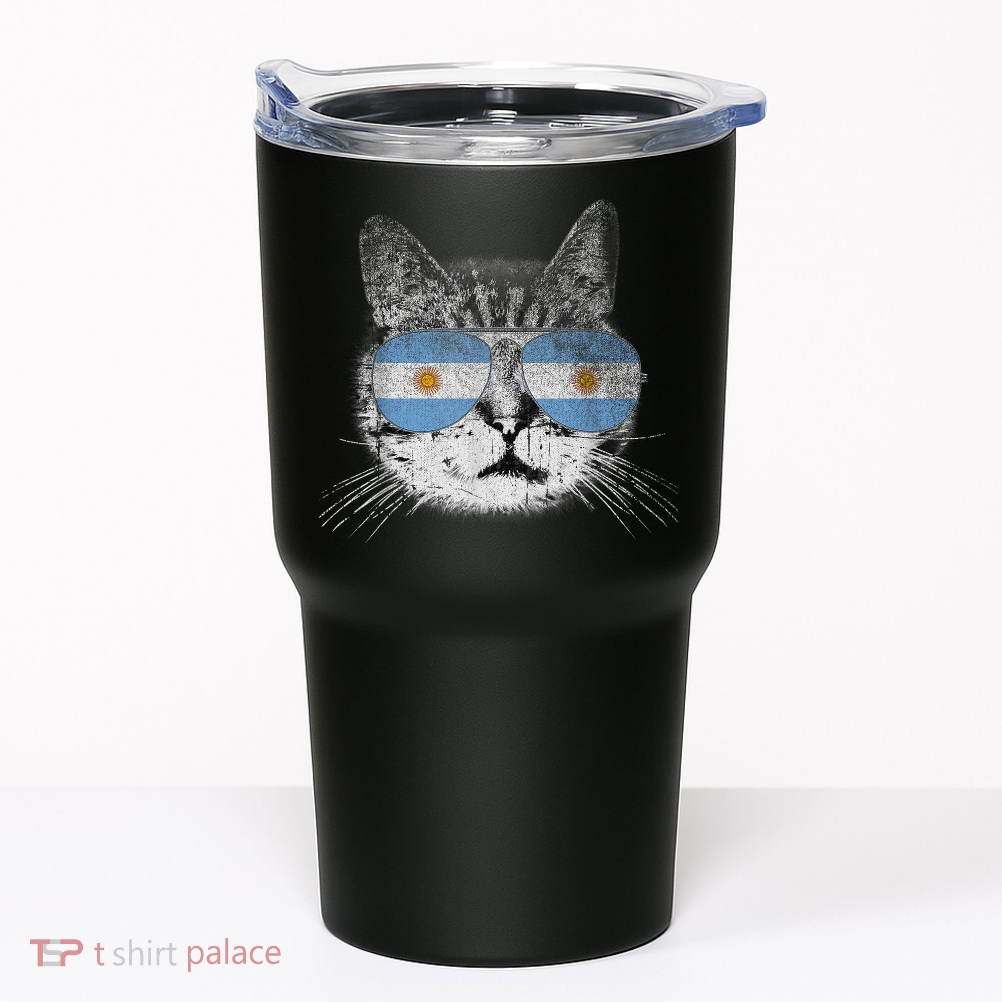 Cat Argentina Flag Country Retro Funny Gift Tumbler