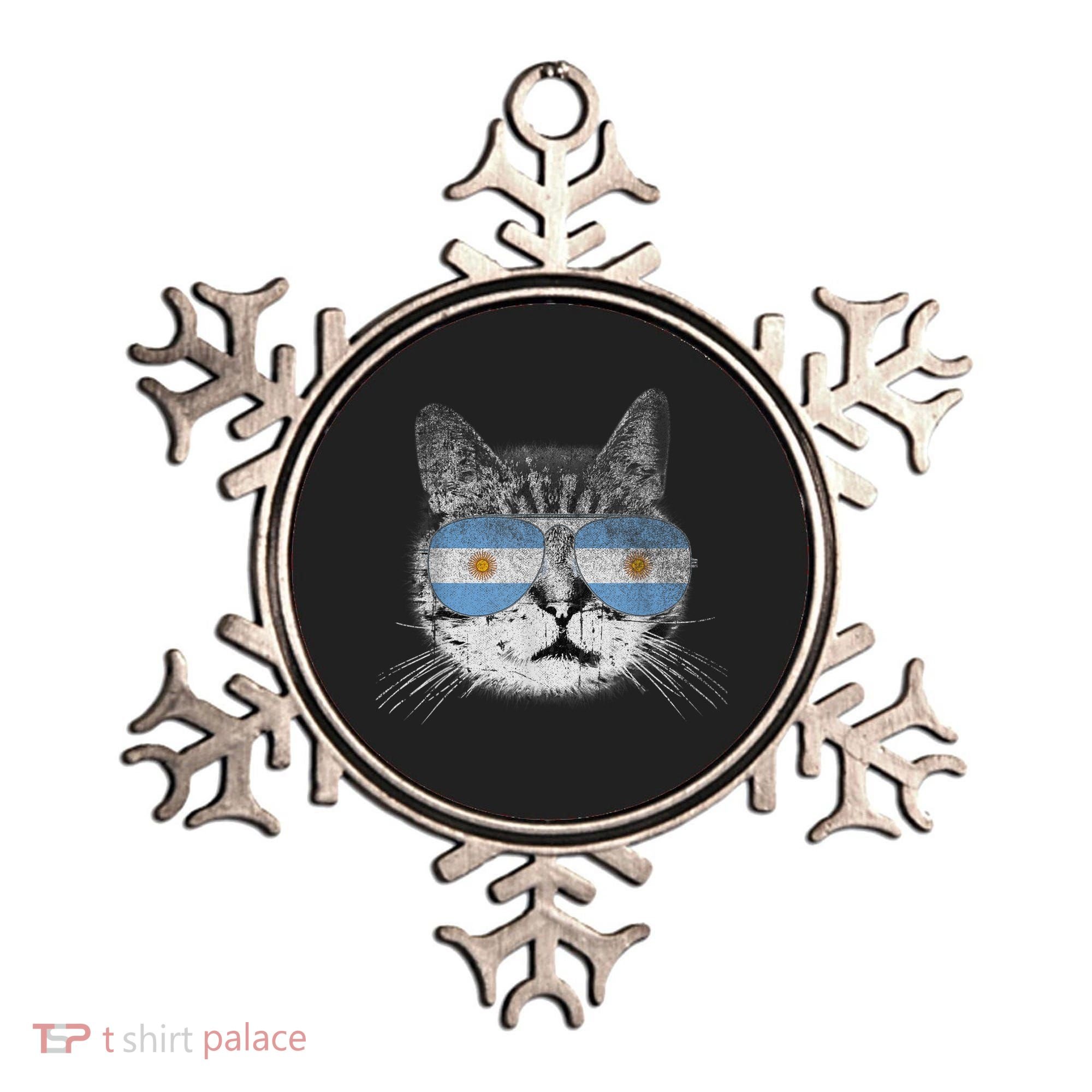 Cat Argentina Flag Country Retro Funny Gift Ornament
