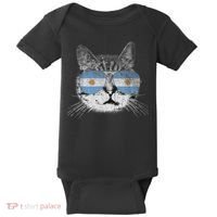 Cat Argentina Flag Country Retro Funny Gift Baby Bodysuit thumb 0