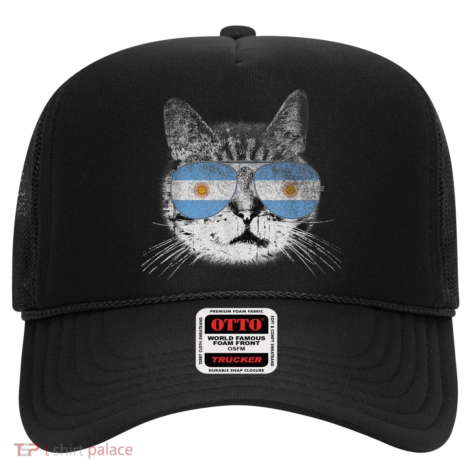 Cat Argentina Flag Country Retro Funny Gift Hat