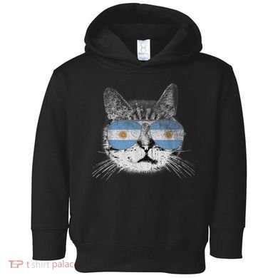 Cat Argentina Flag Country Retro Funny Gift Toddler Hoodie