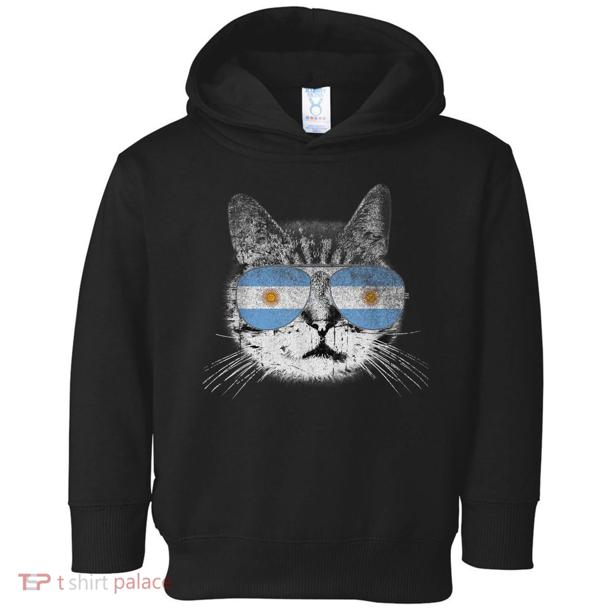 Cat Argentina Flag Country Retro Funny Gift Toddler Hoodie