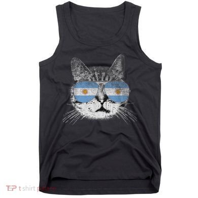 Cat Argentina Flag Country Retro Funny Gift Tank Top