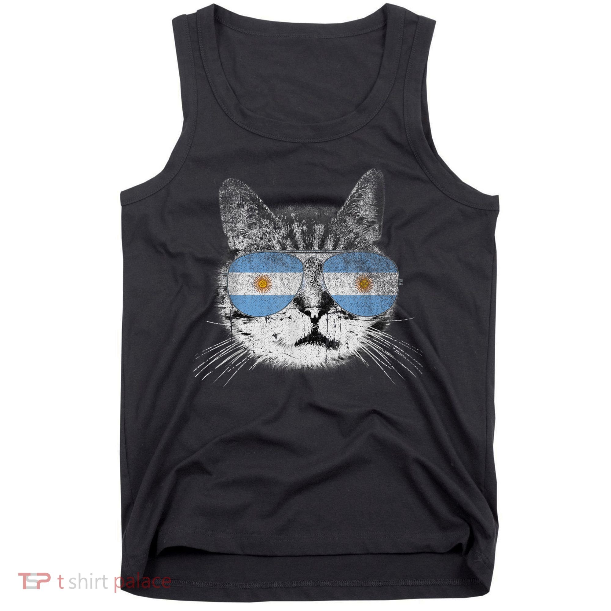Cat Argentina Flag Country Retro Funny Gift Tank Top