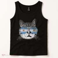 Cat Argentina Flag Country Retro Funny Gift Tank Top thumb 2
