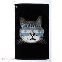 Cat Argentina Flag Country Retro Funny Gift Golf Towel thumb 0