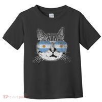 Cat Argentina Flag Country Retro Funny Gift Toddler T-Shirt thumb 0