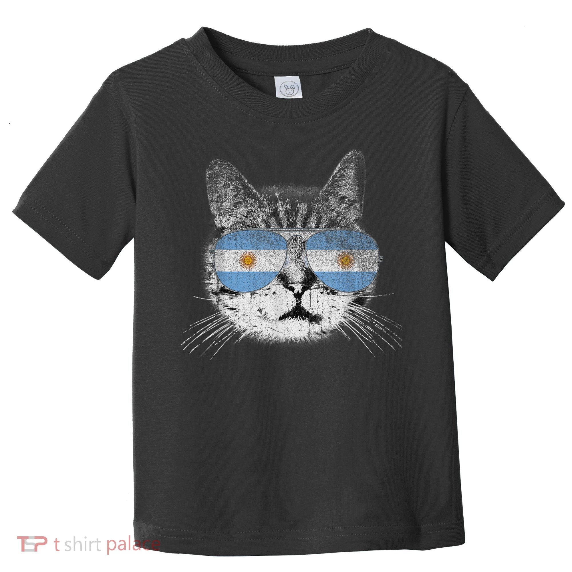 Cat Argentina Flag Country Retro Funny Gift Toddler T-Shirt