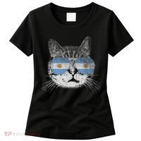 Cat Argentina Flag Country Retro Funny Gift Women's T-Shirt thumb 0