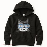 Cat Argentina Flag Country Retro Funny Gift Kids Hoodie thumb 0