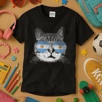 Cat Argentina Flag Country Retro Funny Gift Kids T-Shirt thumb 3