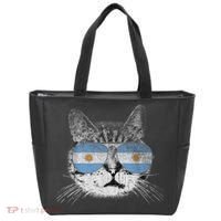 Cat Argentina Flag Country Retro Funny Gift Tote Bag thumb 0