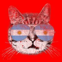 Cat Argentina Flag Country Retro Funny Gift Santa Hat thumb 1