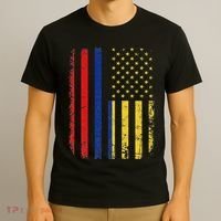 Colombian American Flag Colombian Roots Colombia America T-Shirt thumb 3