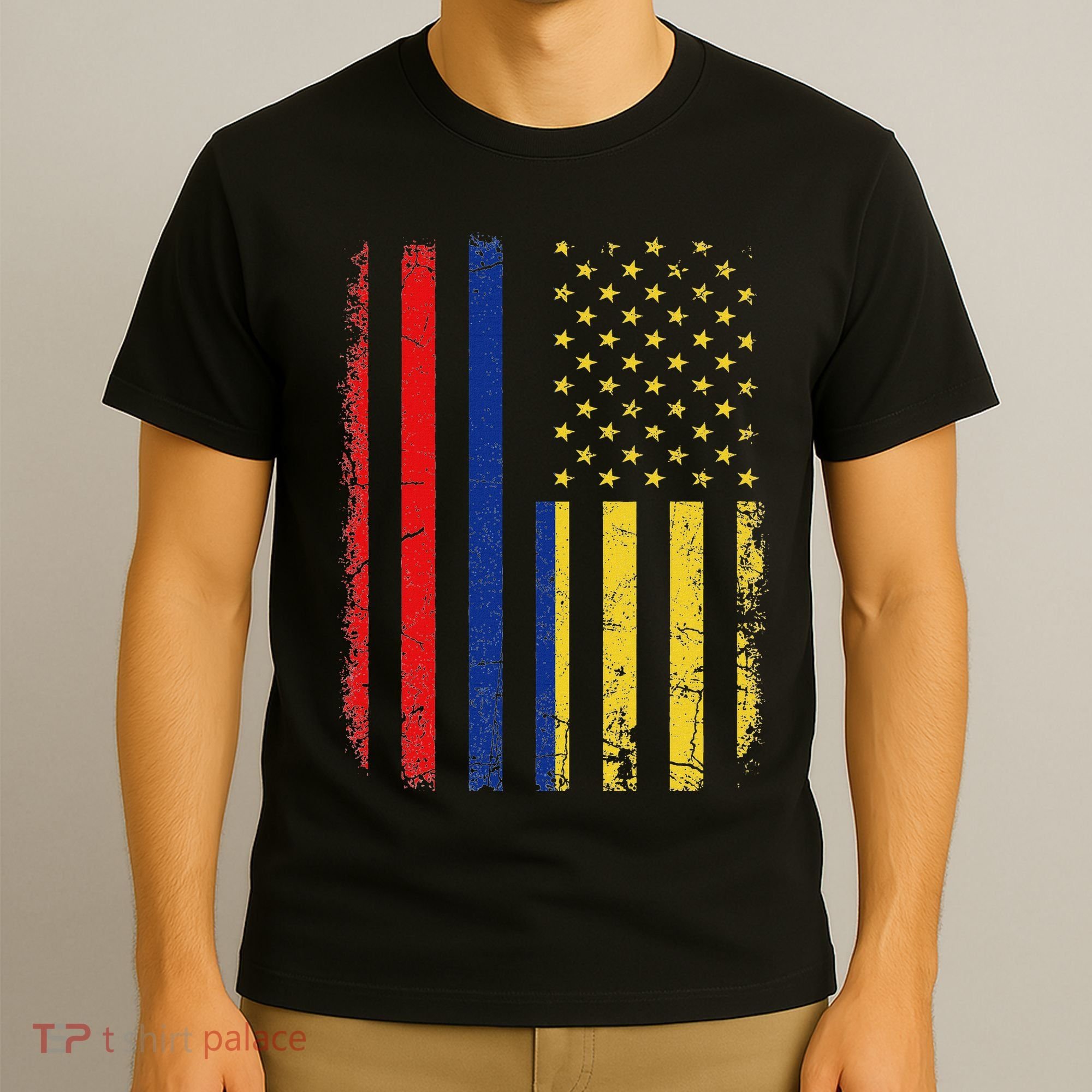 Colombian American Flag Colombian Roots Colombia America T-Shirt