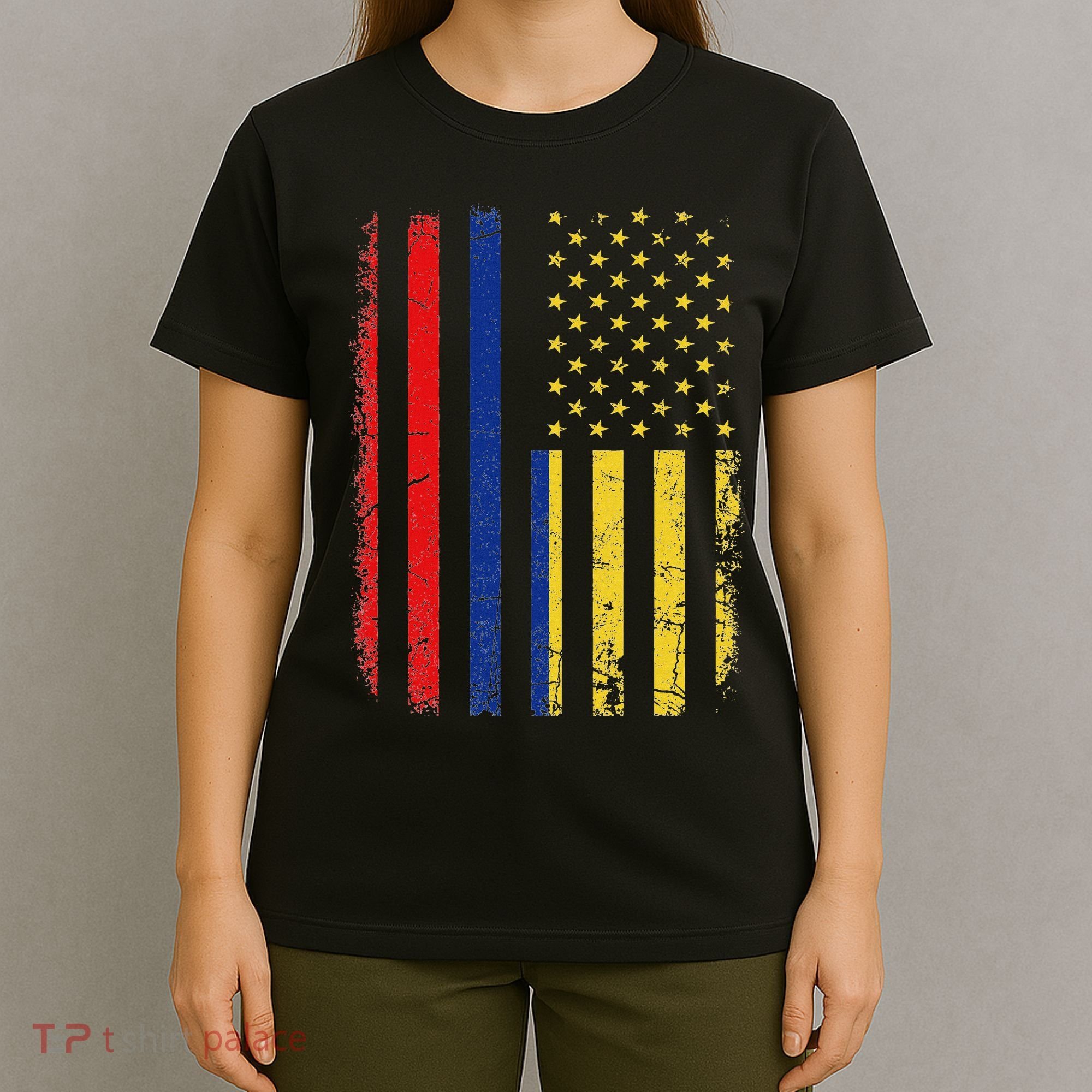Colombian American Flag Colombian Roots Colombia America T-Shirt