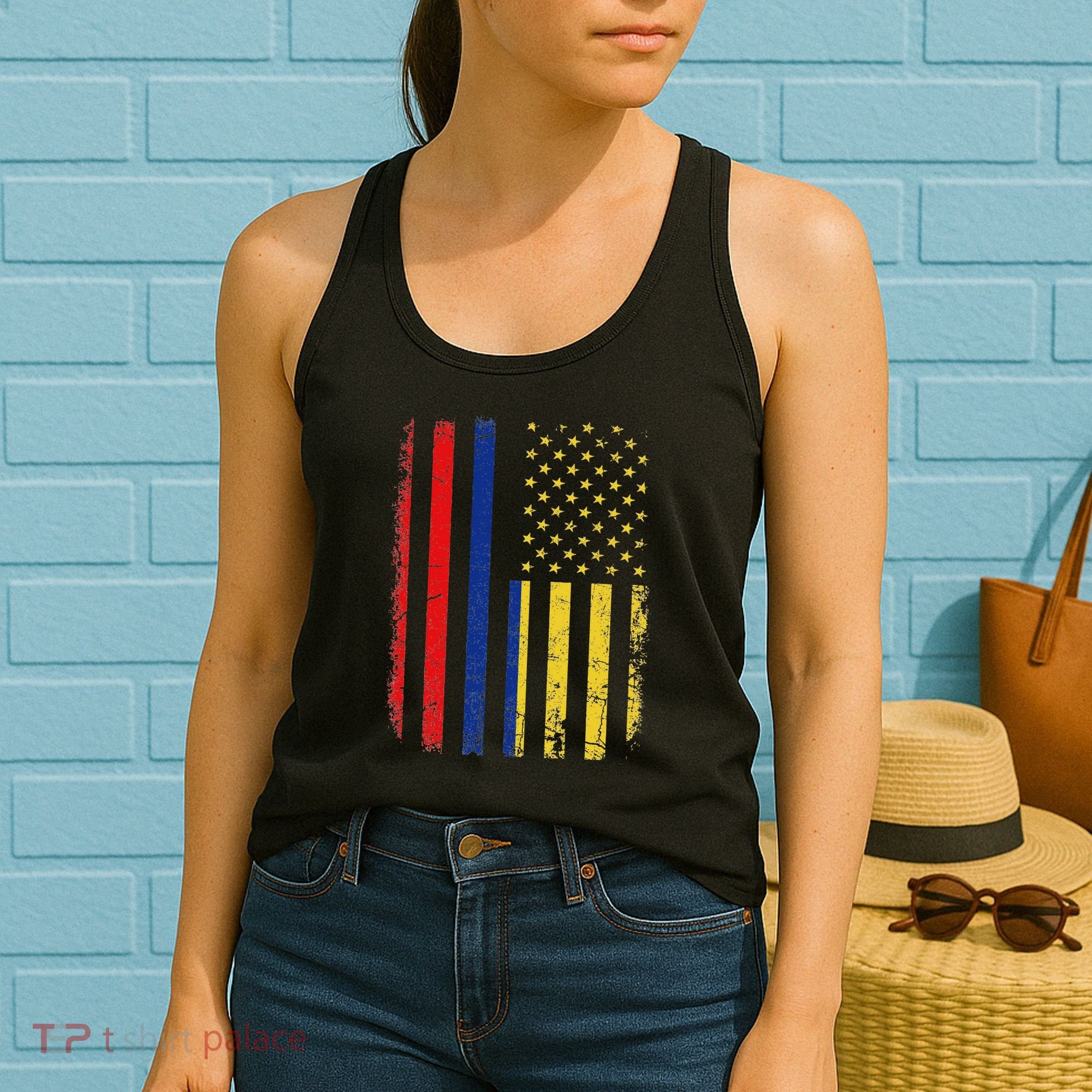 Colombian American Flag Colombian Roots Colombia America Women's Tank Top