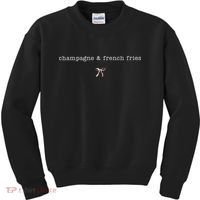 Champagne And French Fries Coquette Kids Sweatshirt thumb 0