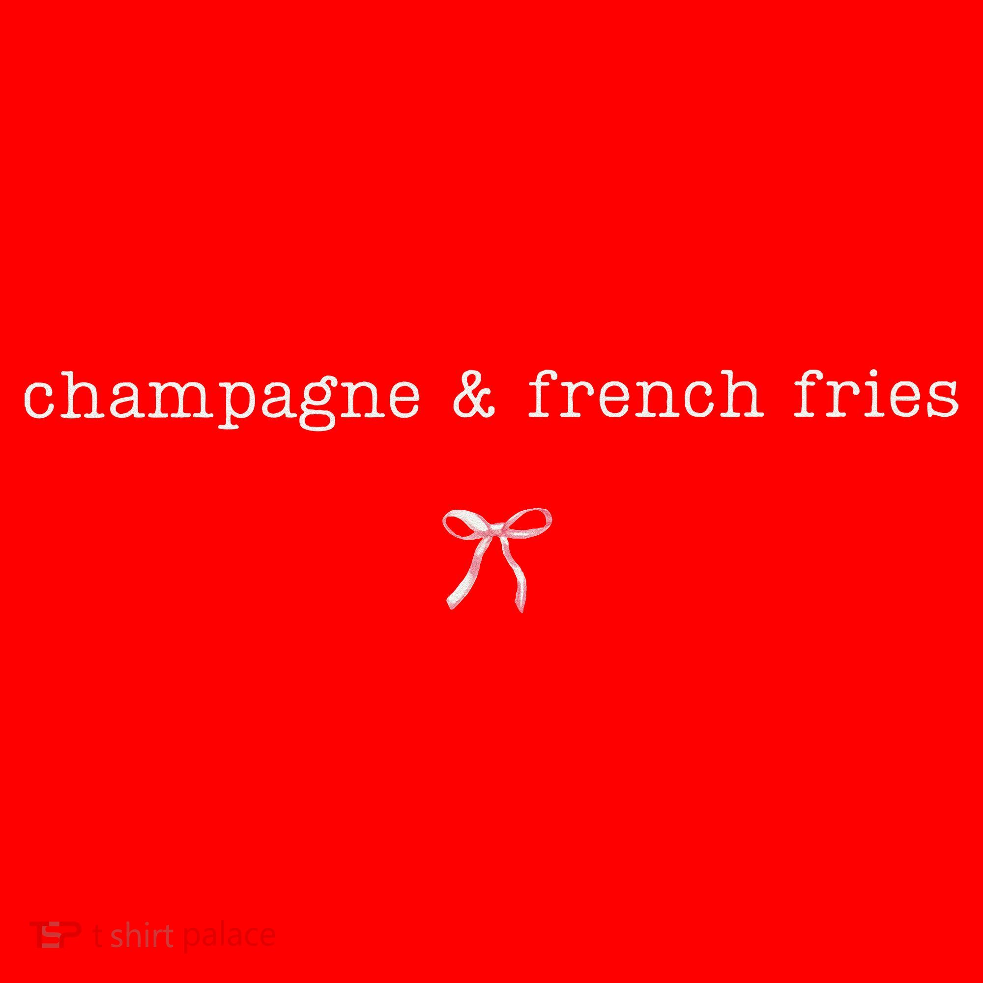 Champagne And French Fries Coquette Santa Hat