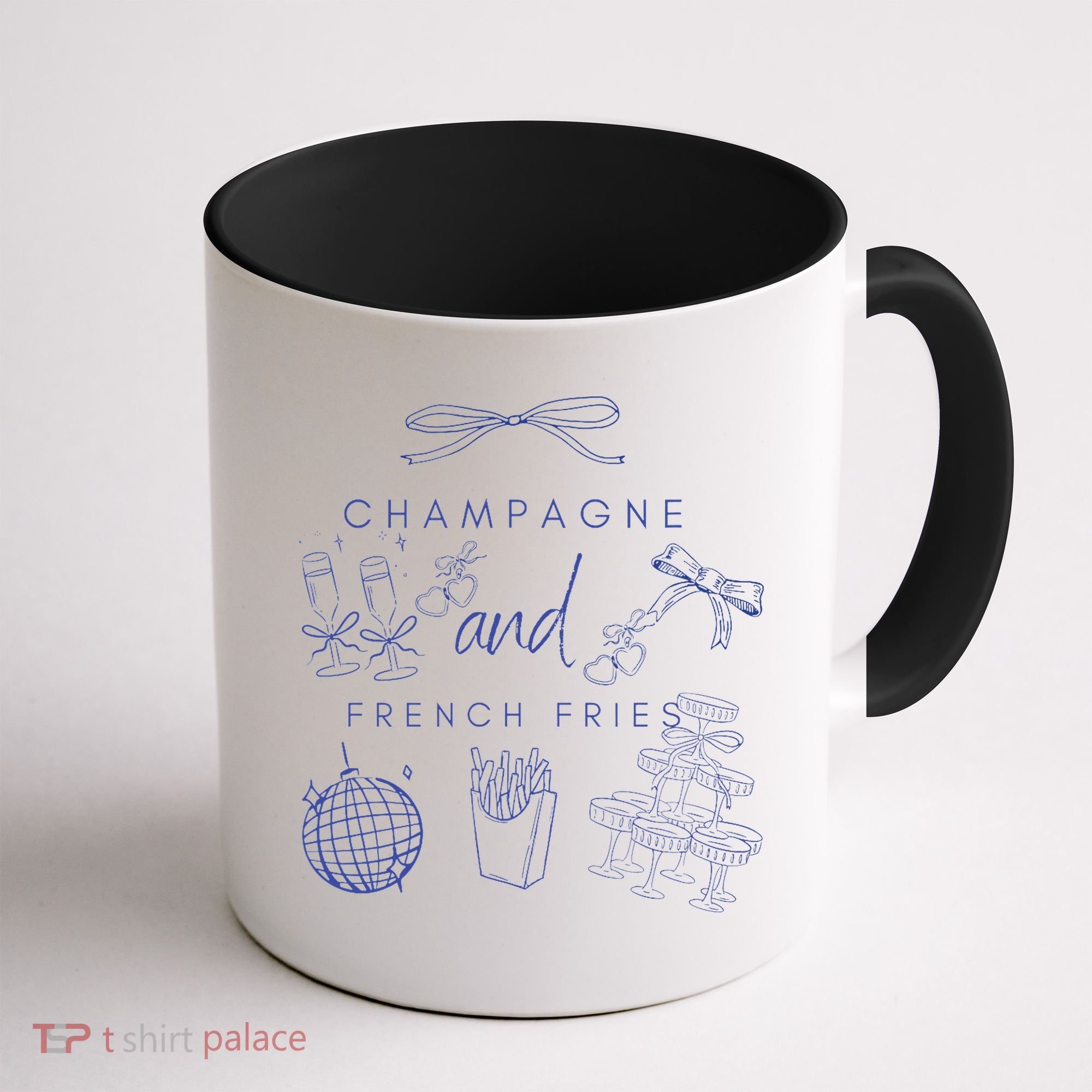 Champagne And French Fries Coquette Bow Coffee Mug