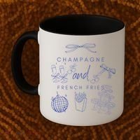 Champagne And French Fries Coquette Bow Coffee Mug thumb 2