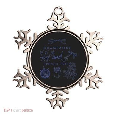 Champagne And French Fries Coquette Bow Ornament