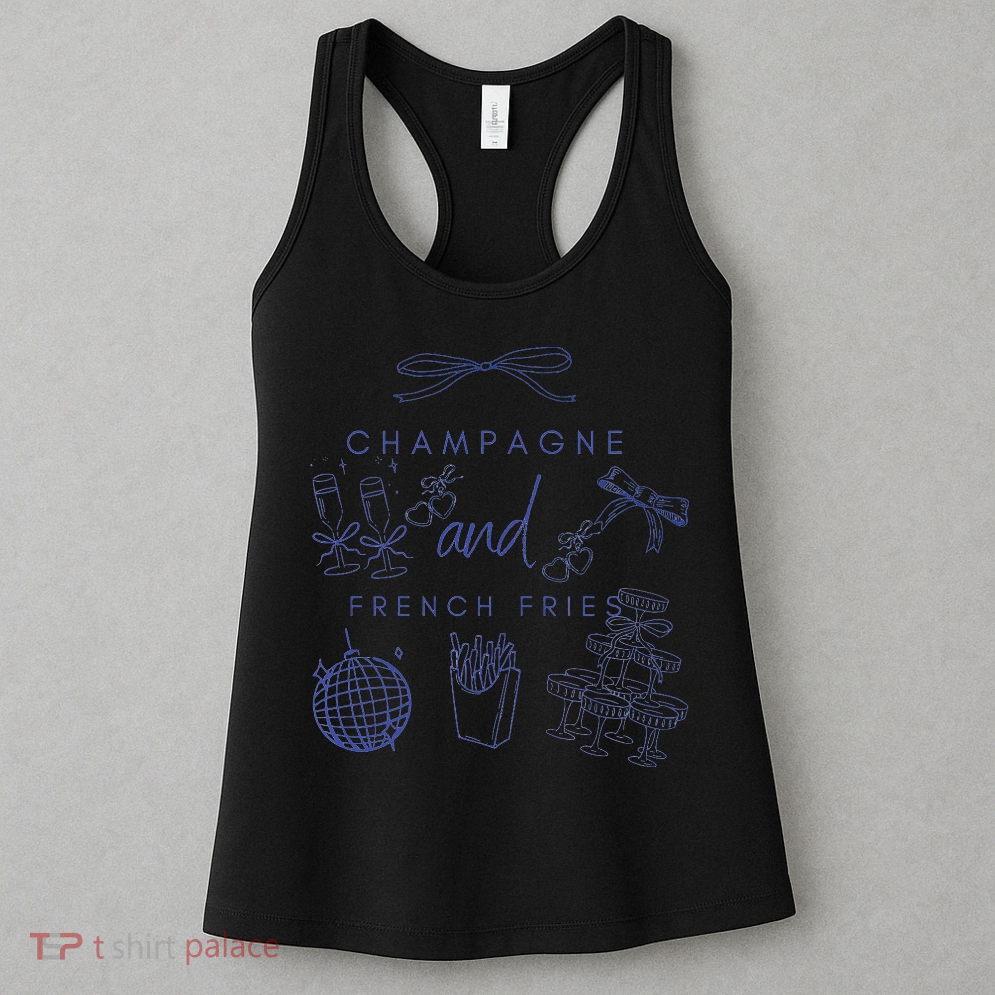 Champagne And French Fries Coquette Bow Women's Tank Top