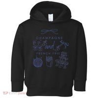 Champagne And French Fries Coquette Bow Toddler Hoodie thumb 0