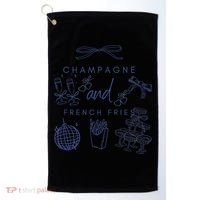Champagne And French Fries Coquette Bow Golf Towel thumb 0