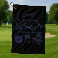 Champagne And French Fries Coquette Bow Golf Towel thumb 1