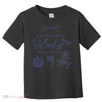 Champagne And French Fries Coquette Bow Toddler T-Shirt thumb 0