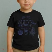 Champagne And French Fries Coquette Bow Toddler T-Shirt thumb 2