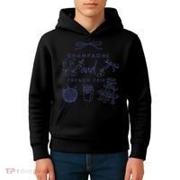 Champagne And French Fries Coquette Bow Kids Hoodie thumb 4
