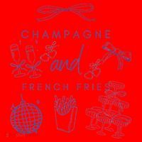 Champagne And French Fries Coquette Bow Santa Hat thumb 1