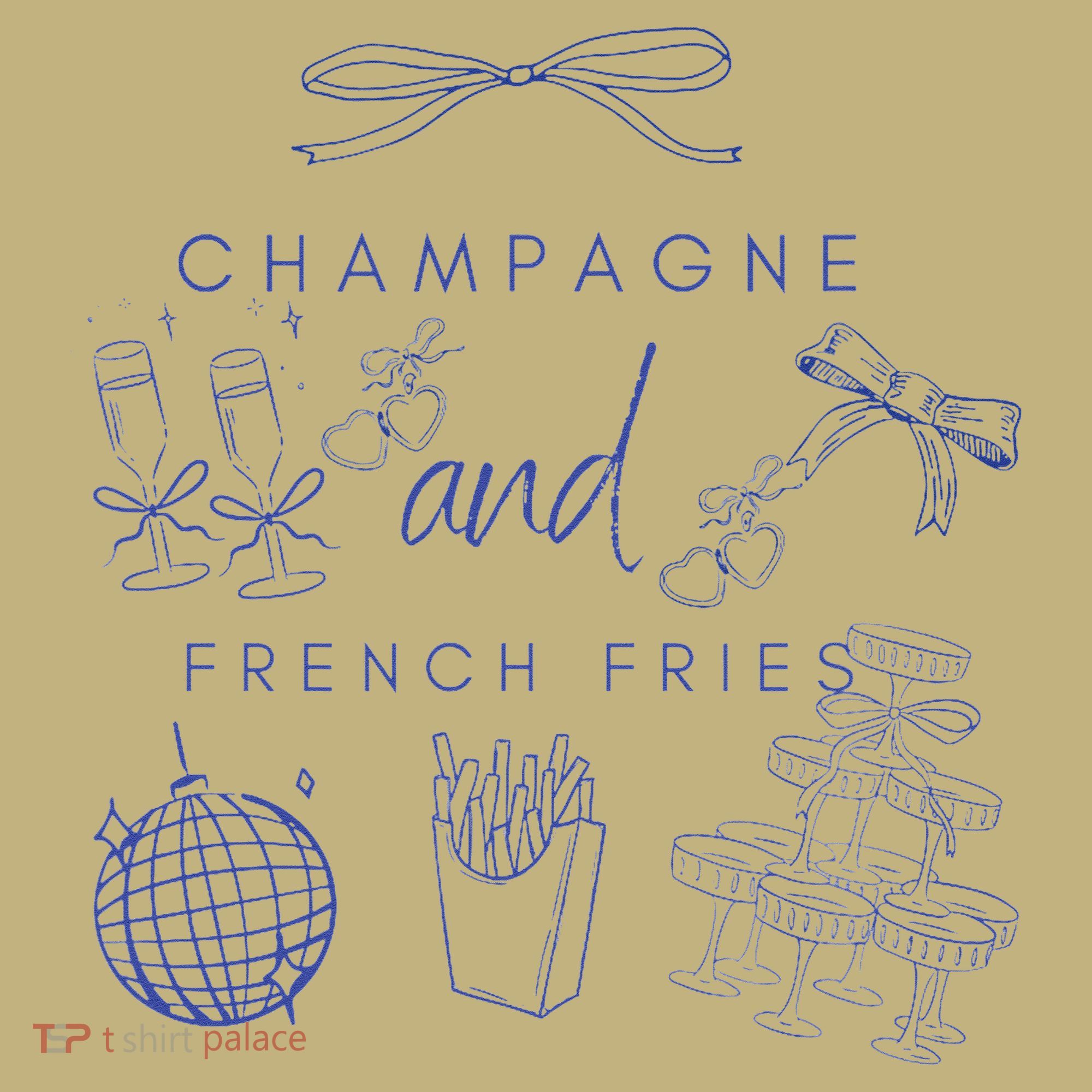 Champagne And French Fries Coquette Bow Sweatshirt