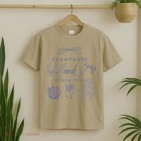 Champagne And French Fries Coquette Bow T-Shirt thumb 2