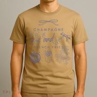 Champagne And French Fries Coquette Bow T-Shirt thumb 3