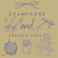 Champagne And French Fries Coquette Bow Mousepad thumb 1