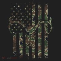 Camo American Flag Deer Skull Elk Hunting Usa Hunter Gift Women's Sweatshirt thumb 2