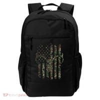 Camo American Flag Deer Skull Elk Hunting Usa Hunter Gift Backpack thumb 0