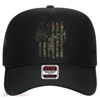 Camo American Flag Deer Skull Elk Hunting Usa Hunter Gift Hat thumb 0