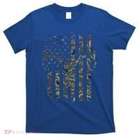 Camo American Flag Deer Skull Elk Hunting Usa Hunter Gift T-Shirt thumb 0