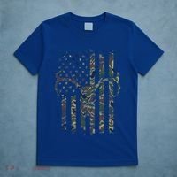 Camo American Flag Deer Skull Elk Hunting Usa Hunter Gift T-Shirt thumb 5