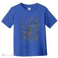 Camo American Flag Deer Skull Elk Hunting Usa Hunter Gift Toddler T-Shirt thumb 0
