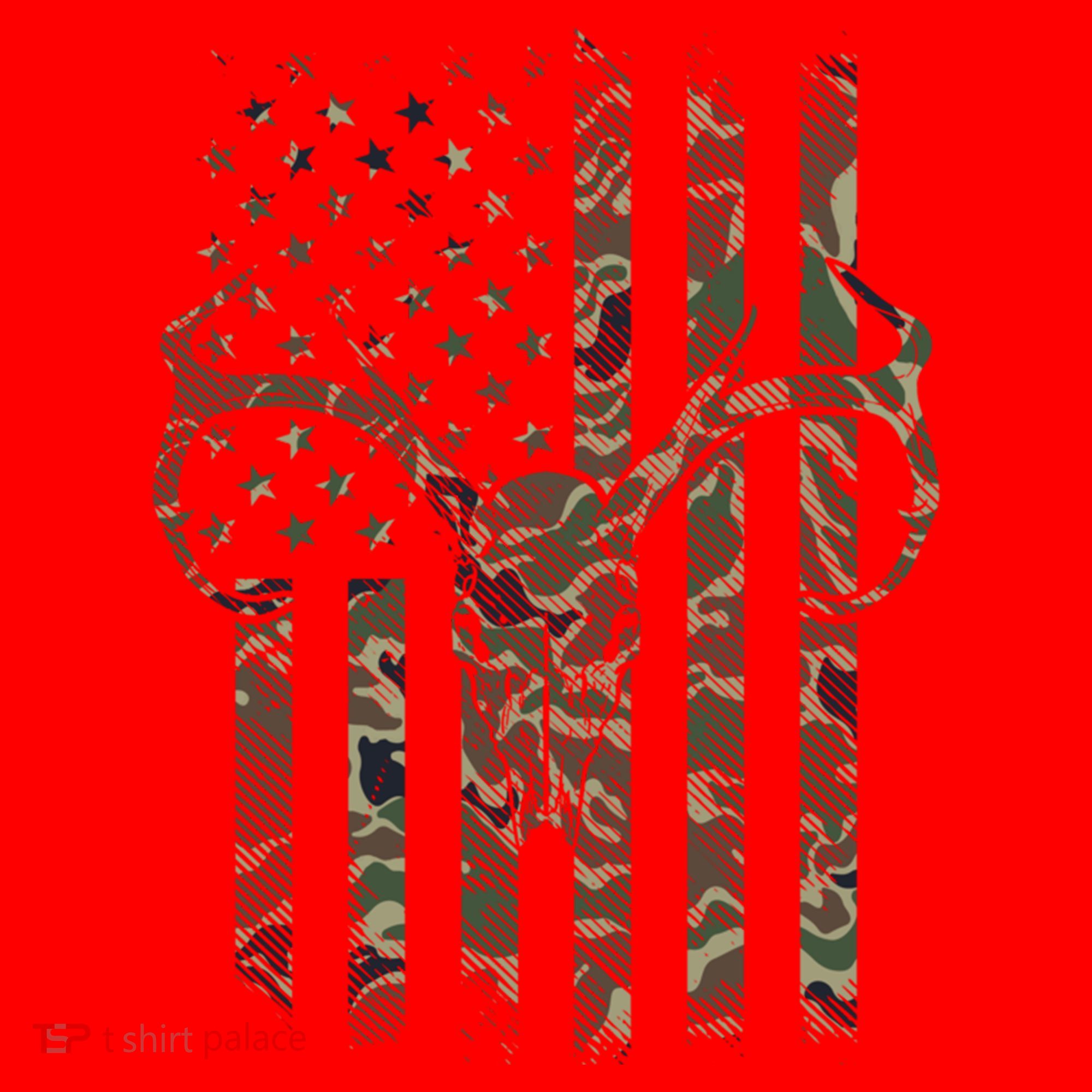 Camo American Flag Deer Skull Elk Hunting Usa Hunter Gift Santa Hat