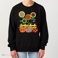 Cute Autumn Fall Patterns Raven Crow Sunflowers Pumpkins Women's Sweatshirt thumb 0