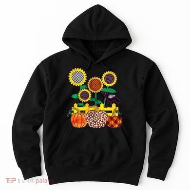 Cute Autumn Fall Patterns Raven Crow Sunflowers Pumpkins Hoodie
