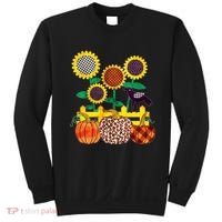 Cute Autumn Fall Patterns Raven Crow Sunflowers Pumpkins Sweatshirt thumb 0