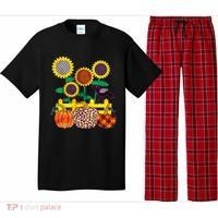 Cute Autumn Fall Patterns Raven Crow Sunflowers Pumpkins Pajama Set thumb 0